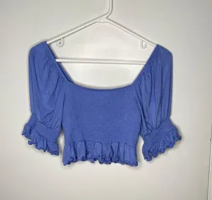 Forever 21 Smocked Peasant Crop Top thumbnail 1