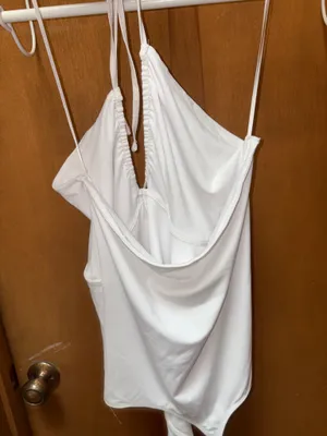 Abercrombie & Fitch White Bodysuit Size Large thumbnail 2