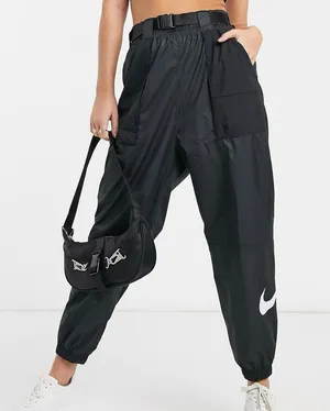 Nike Swoosh Black Cargo Joggers thumbnail 2