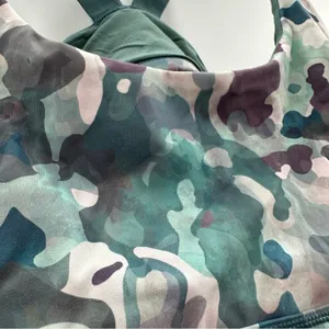 Spanx Low Impact Support Multi Camo Print Scoop‎ Neck Sports Bra Sz L thumbnail 5