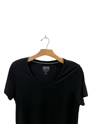 Smartwool Active Ultralight Black V-Neck Short Sleeve Tee Top Women’s Large thumbnail 8