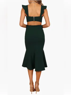 NEW Petal & Pup Yvonne Ruffle Trim Cutout High-Low Dress thumbnail 4