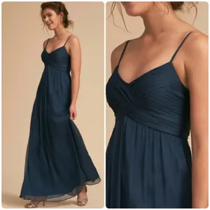 BHLDN Anthropologie Womens Bridgette Chiffon Bridesmaid Romantic‎ Maxi Gown XS thumbnail 2