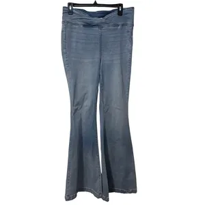 We The Free FP Blue Denim Pull On Venice Flare Jeans Size Large 31 thumbnail 2