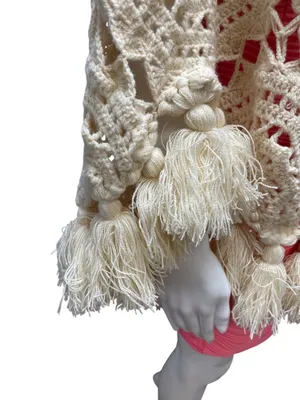 Free People wms cream beige crochet bohemian cardigan cover shawl OS SKU 10-792 thumbnail 6