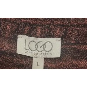 LOGO By Lori Goldstein Tunic Sweater L Heathered Red‎ Black Pockets Cozy Warm Cabin thumbnail 3