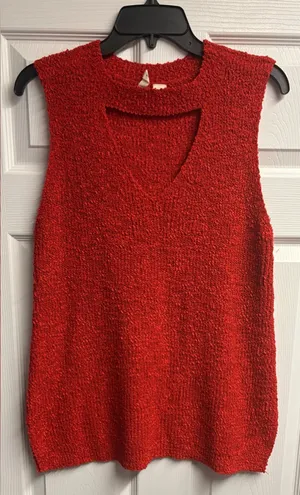 Moth Anthropologie Vera Red Sleeveless Sweater Size XL thumbnail 1