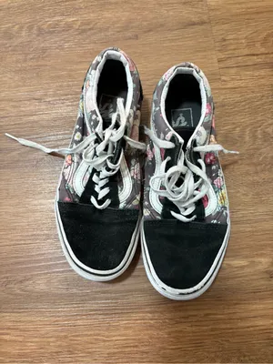 Vans Old Skool Floral‎ Sneakers Women’s Size 7.5 Black Canvas Skate Shoes thumbnail 2