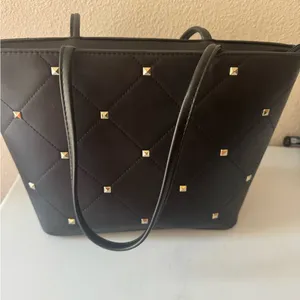 Elegant Black Studded Tote Bag thumbnail 2
