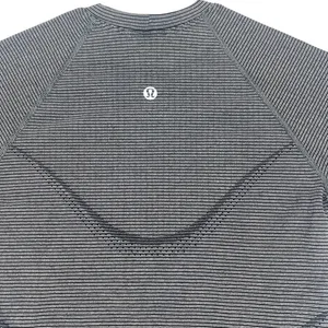 Lululemon Swiftly Tech Cropped Short Sleeve Black White Stripe Size 4‎ thumbnail 7