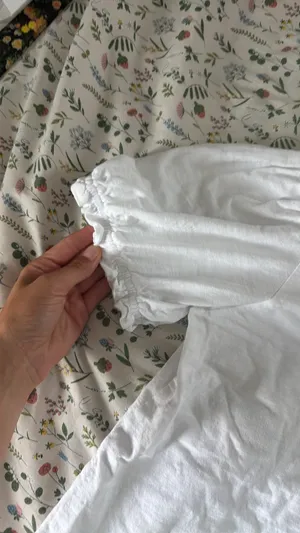 Jane and Delancey White button ruffle sleeve top thumbnail 2
