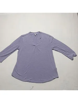 Orvis Women’s Small Heathered Lavender 3/4 Sleeve V-Neck Tunic Top thumbnail 4