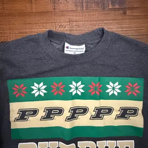 Champion Drake Gray Purdue‎ Ugly Christmas Crewneck Sweatshirt College XS thumbnail 2