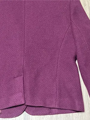 Vintage Marvin Richards 90s Plum Wool Cropped Blazer Jacket Faux Fur Collar thumbnail 6