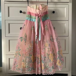 NWT Betsey Johnson Women’s Vintage Pink Tulle Layered Floral Cocktail Dress - 6 thumbnail 7