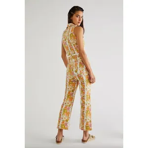Show Me Your Mumu Jacksonville Cropped Jumpsuit Groovy Blooms Stripe Womens S thumbnail 5