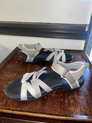 Teva Gray Strappy Outdoor Sandals with Black Footbed - US 8 thumbnail 6