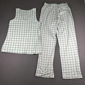 Eddie Bauer Pajama Set Womens Small Green Plaid Tank Top Pants Sleepwear Jersey thumbnail 15