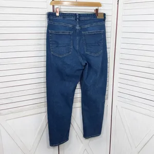 American‎ Eagle Stretch Denim Mom Jeans Retro Blue Size 14 Ankle thumbnail 2