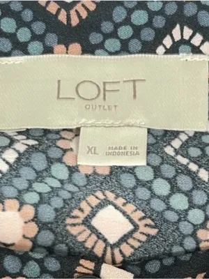 "Loft" Multicolor Geometric Long Sleeves Shirttail Dress Size: Xl thumbnail 7