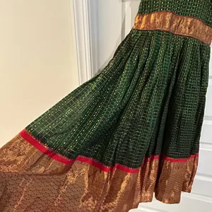 Indian Dress Partywear Green Gold Size S thumbnail 3