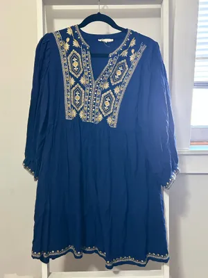 Blue tunic style dress Size M thumbnail 1