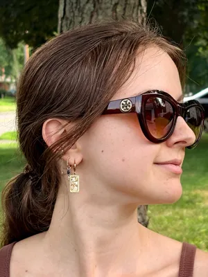 TORY BURCH Logo Brown Gradient Oversized Sunglasses thumbnail 5