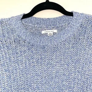 Blue & White Marled Tight Knit Oversized Sweater thumbnail 2