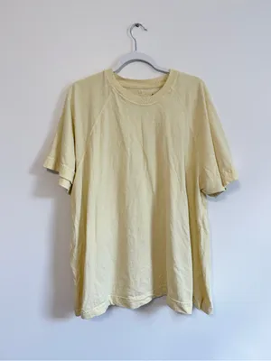 Free People Movement Oversized Cotton T-Shirt Size Medium FP Yellow Shirt Top thumbnail 2