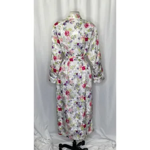 Vintage VICTORIA'S SECRET Gold Label Floral Jacquard Satin Robe Pockets‎ Small thumbnail 7