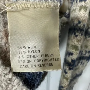 Northern Isles XL Wool Blend Nordic Fair Isle Cardigan Sweater USA Vtg Grandma thumbnail 4
