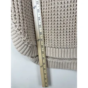 J.Crew Women’s Size XS Cozy Knit Turtleneck Poncho Sweater 100% Cotton Camel thumbnail 9