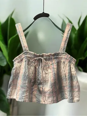 American Eagle NWT Plaid Swing Cami Crop Top Small thumbnail 2