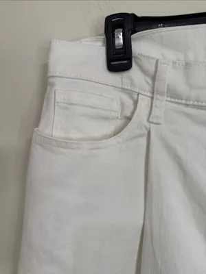 Banana Republic Factory Relaxed Hi-Rise Pleated Wide-Leg Jeans Pure White sz 31 thumbnail 6