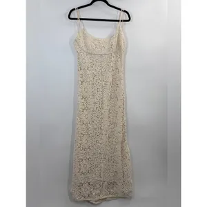Bardot Adoni Crochet Midi Dress in Light Beige thumbnail 6