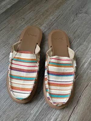 Sanuk You Got My Back St Blanket Bright Multi Color Pattern Striped Slip On Shoe thumbnail 2