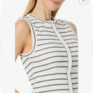Madewell Split-Crewneck Cardigan Tank in Stripe Size XS thumbnail 3
