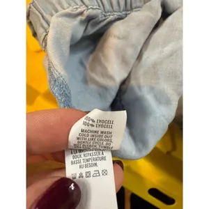 Aerie Chambray Paperbag Waist Shorts Women's M/M‎ Light Blue Cuffed Rolled thumbnail 5