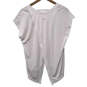 Athleta Womens Essence Away From Body Tee Shirt Sz M White Stretch Short Sleeve thumbnail 2