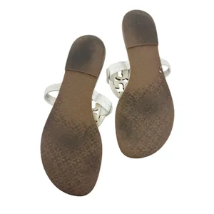 Tory Burch Miller Ivory Leather Logo Medallion Flat Sandals Size 9.5 thumbnail 10