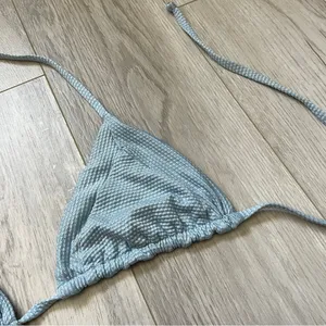 Frankies Bikinis Bikini Top polka dot sparkly womens Blue (xsmall) halter swim thumbnail 4