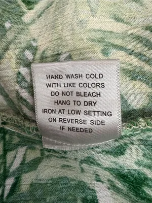 Justify Double V-neck Green Tropical Smocked Cut Out Waist Maxi Dress, Sz Large thumbnail 12