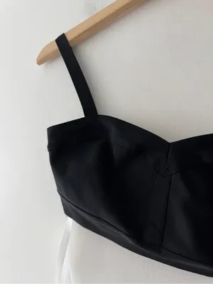 Superdown Black Bandage Crop Top Sweetheart Neckline thumbnail 3