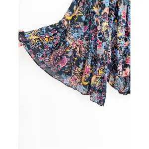 Free People Floral Off the Shoulder Bell Sleeve Blouse Women's S Boho‎ Chic thumbnail 5