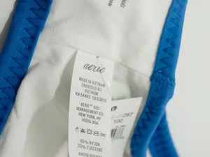 Aerie - White Contrast Trim Triangle Bikini Swim Top thumbnail 7