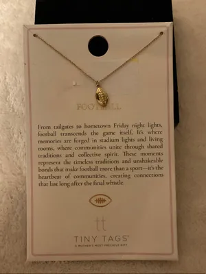Gold Football Charm Necklace thumbnail 2