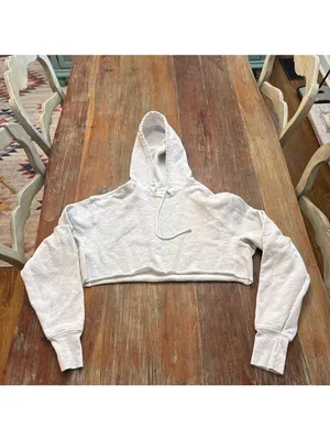 JOAH BROWN Pearl Grey French Terry Lounge Set Cropped Hoodie Joggers thumbnail 2