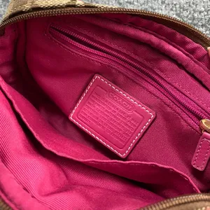 Coach Signature Hot Pink Brown Waist Pouch Belt Bag thumbnail 4