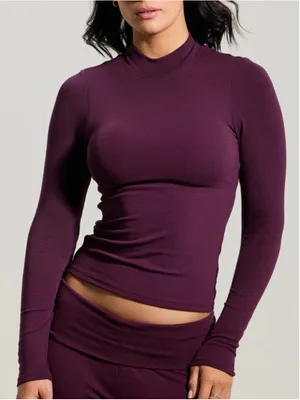 Klassy network Turtleneck Long Sleeve Plum Small thumbnail 1