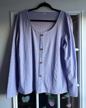 Women’s Lavender Eyelet Button thumbnail 1